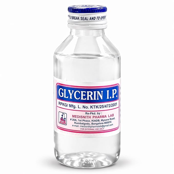 Pure Glycerine I.P. bottle pack of 1 with clean white background
